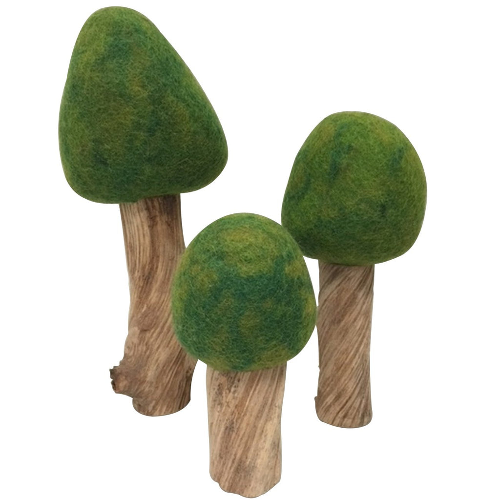 Summer Felt Trees - Set of 3 - Papoose Toys - Sticks & Stones Education