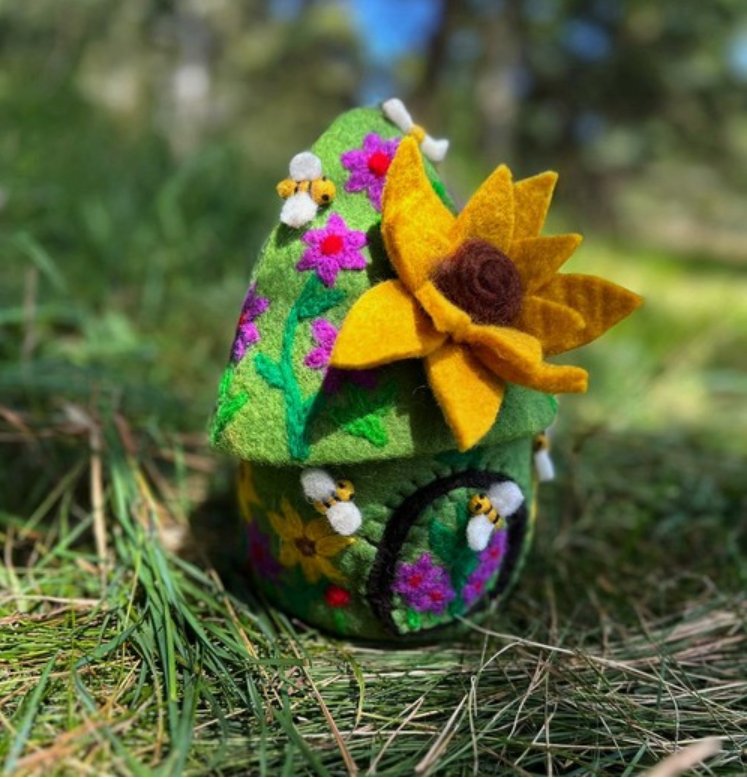 Sunflower Felt Fairy House - Himalayan Felt Co. - Sticks & Stones Education