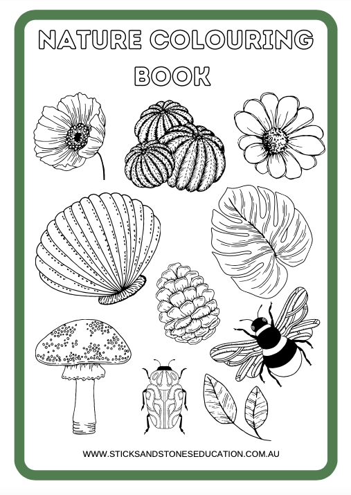 The Nature Colouring Book - Sticks & Stones Education - Sticks & Stones Education