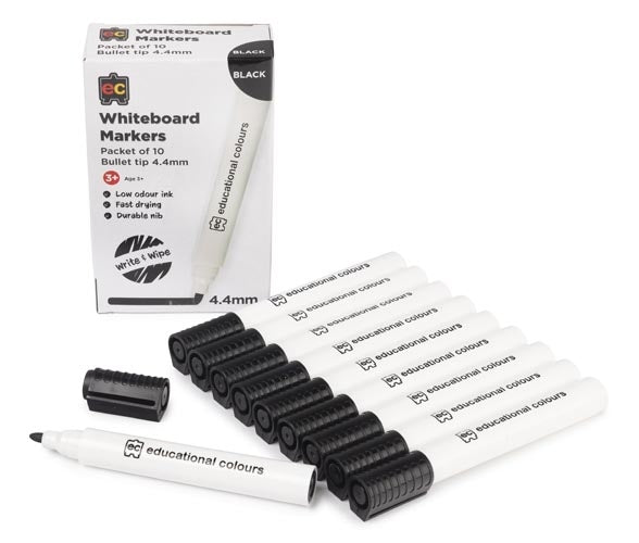 Thick Black White Board Markers – Set of 10 - Educational Colours - Sticks & Stones Education