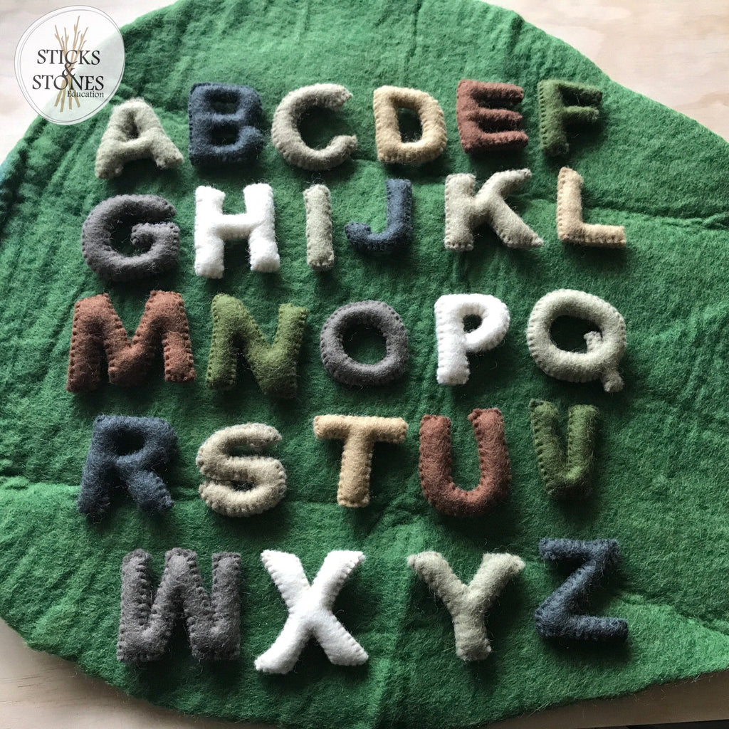 Upper Case Felt Alphabet - Papoose Toys - Sticks & Stones Education