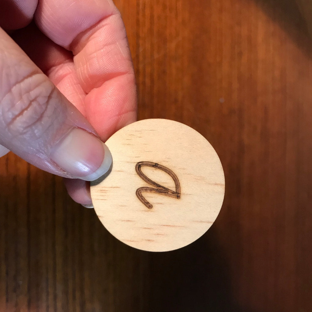 Wooden Alphabet Discs - Happily Handmade - Sticks & Stones Education