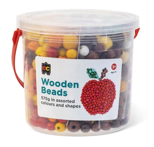 Wooden Beads Assorted Jar - Educational Colours - Sticks & Stones Education