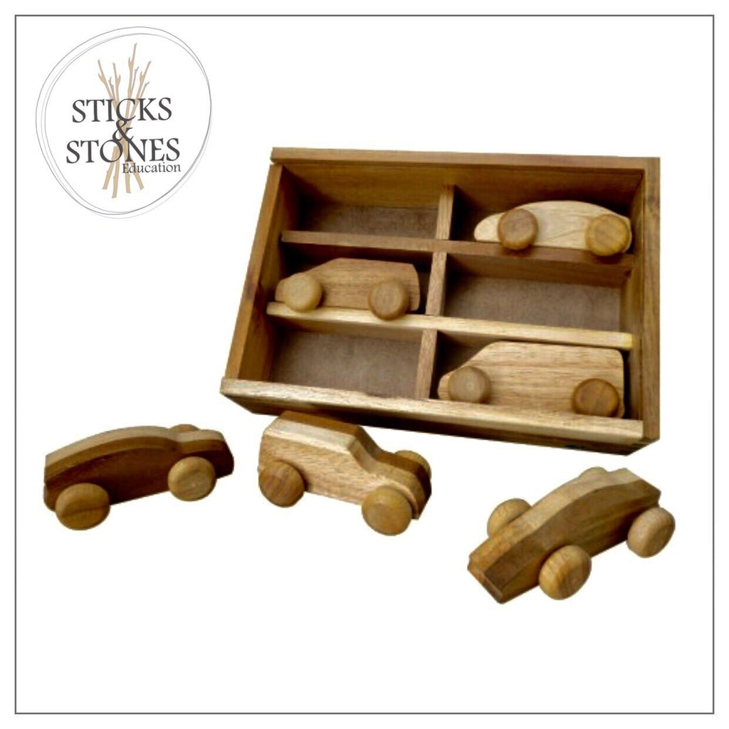 Wooden Car Set - QToys - Sticks & Stones Education