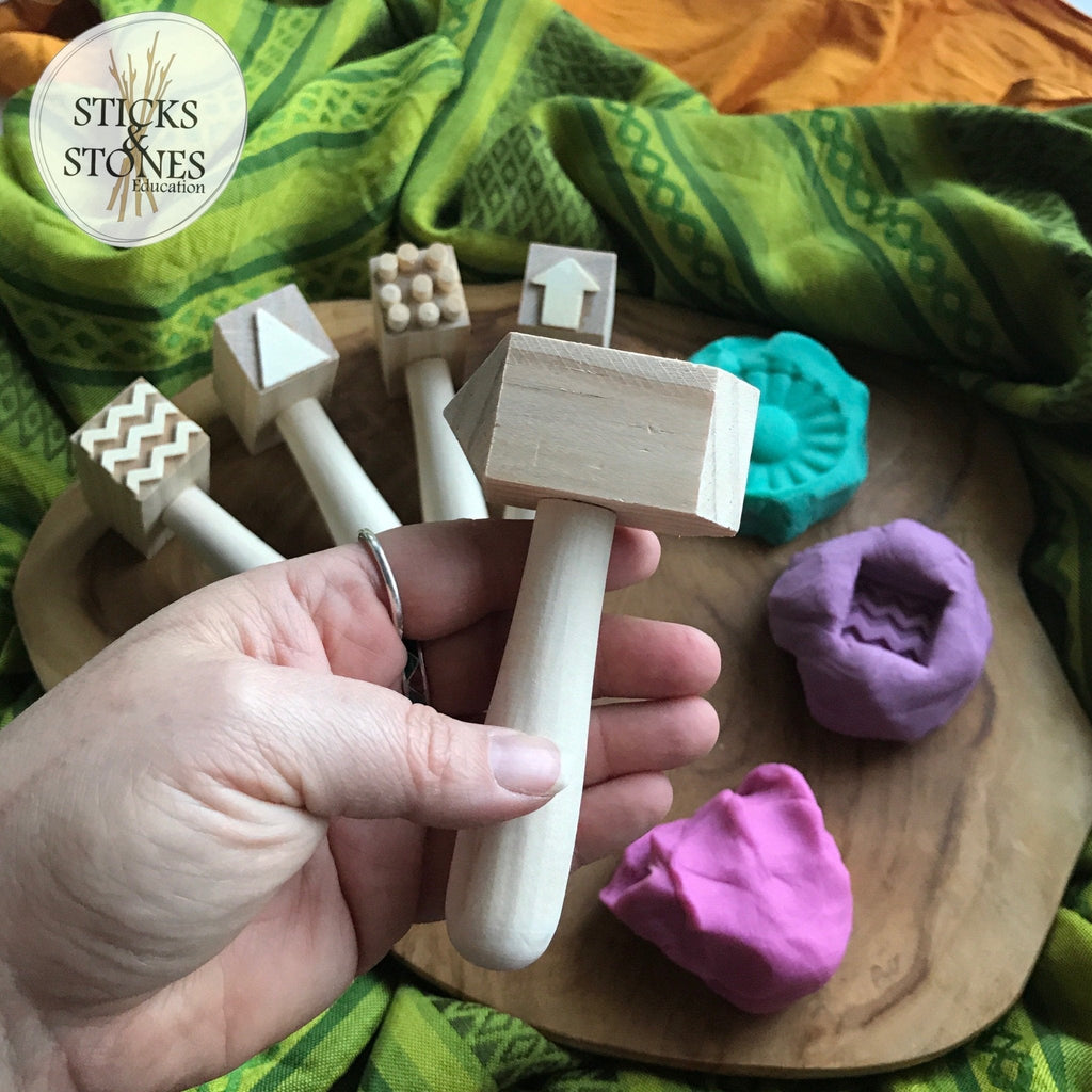 Wooden Pattern Hammers - EdX Education - Sticks & Stones Education